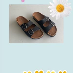 Black Buckle Sandals